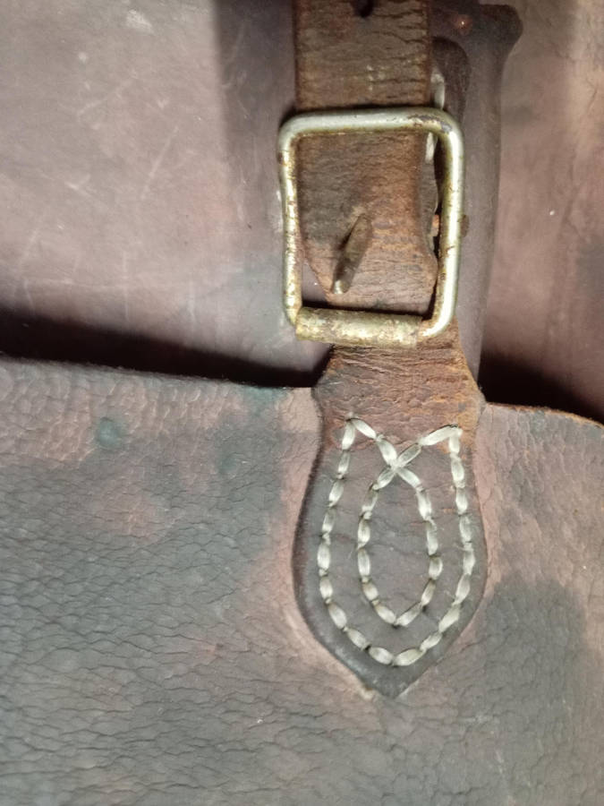 VINTAGE HAND MADE / STITCHED LEATHER  SATCHEL