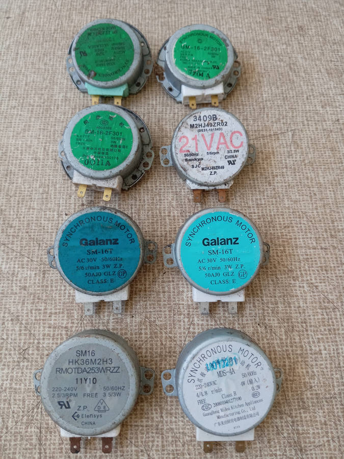 MICROWAVE SYNCHRONOUS MOTORS. AC 21V / AC30V AND 220V