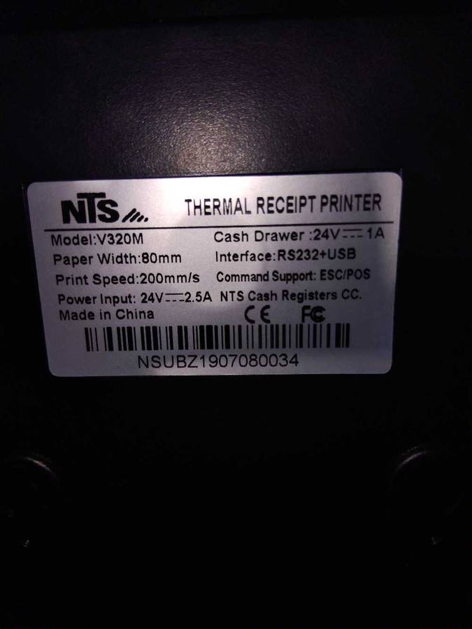 NTS THERMAL RECEIPT PRINTER.  MODEL : V320M