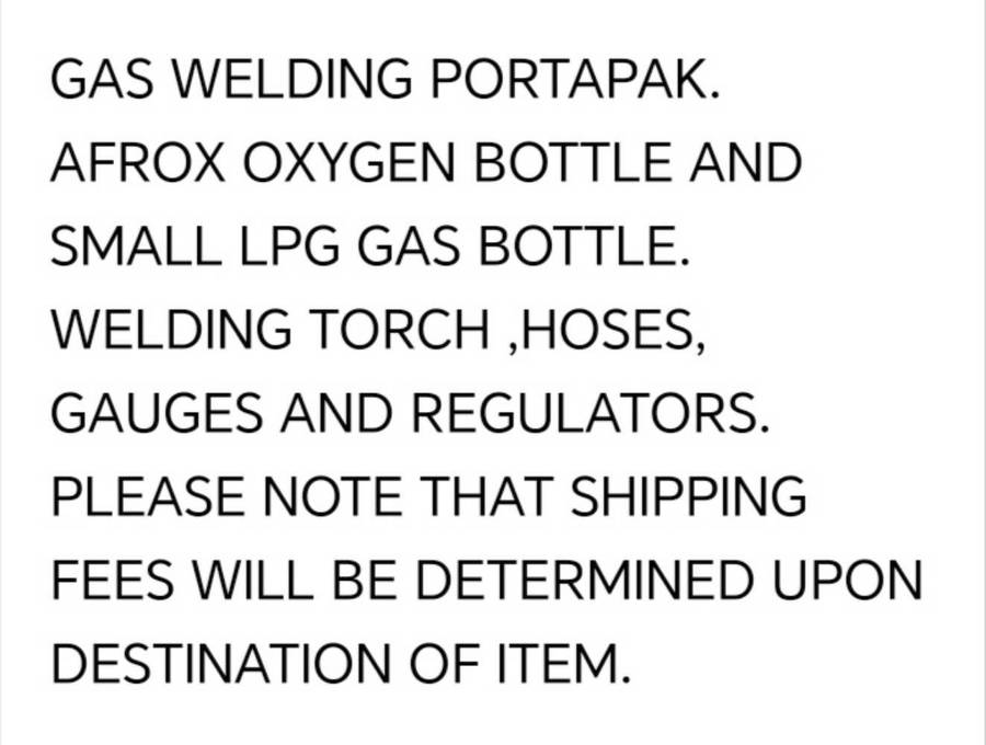 PORTAPAK WELDING SET. ( OXYGEN AND LPG GAS)