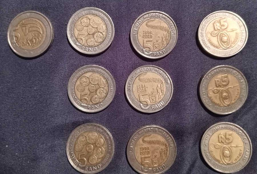 RSA COINS : 10 x R5 COMMEMORATIVE COINS