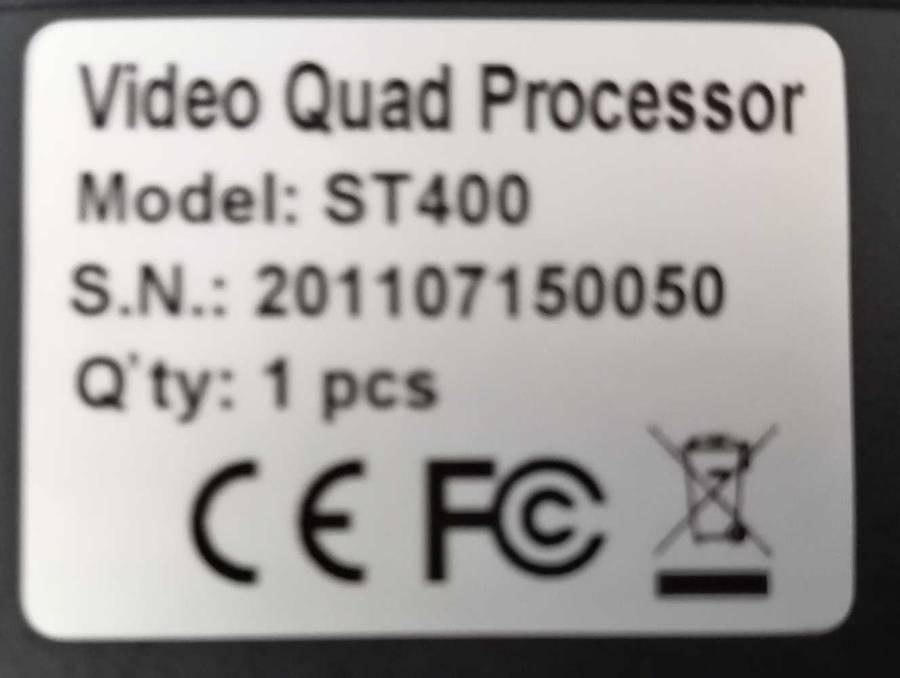 SPACE SECURITY VIDEO QUAD SYSTEM MODEL: : ST400