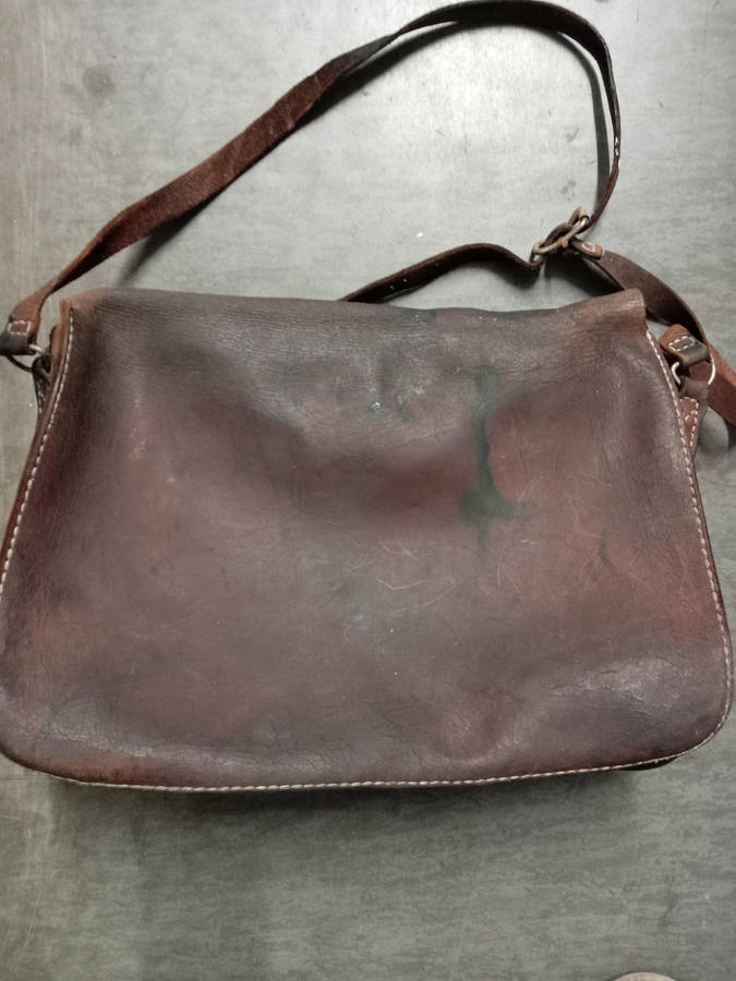 VINTAGE HAND MADE / STITCHED LEATHER  SATCHEL