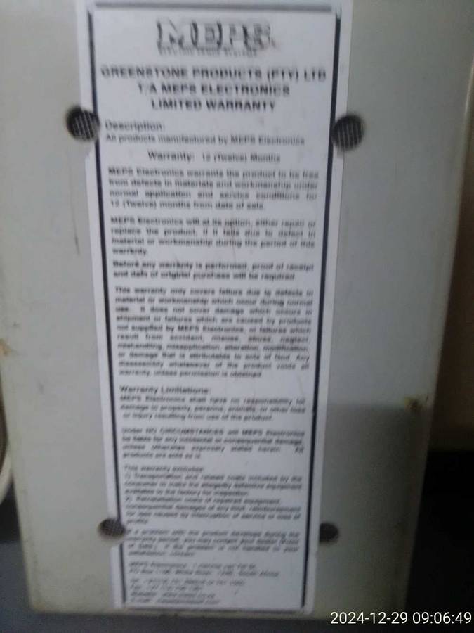 MEPS MODEL 502 ELECTRIC FENCE ENERGIZER
