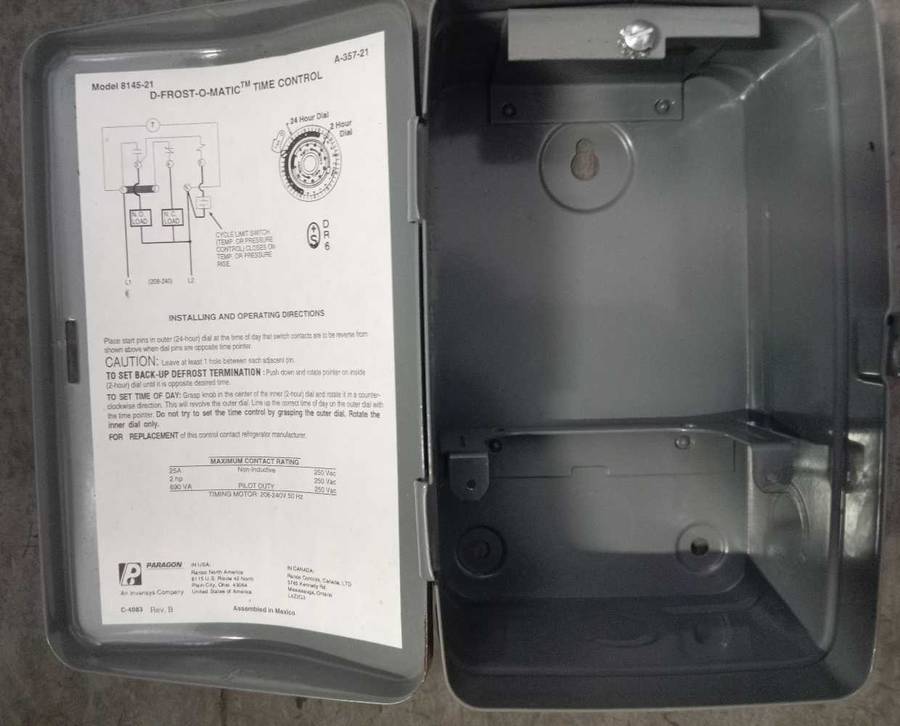 PARAGON DEFROST CONTROL TIMER BOX.