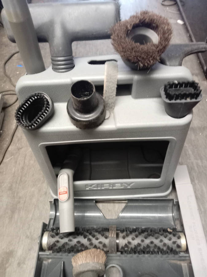 Kirby vacuum cleaner caddy with accessories included