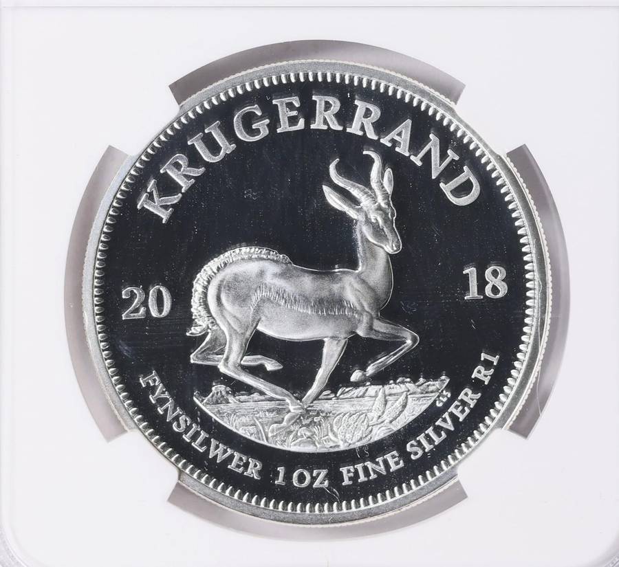 2018 PF-70 UC 1oz Silver Krugerrand -1st Release (Low mintage 13,427)