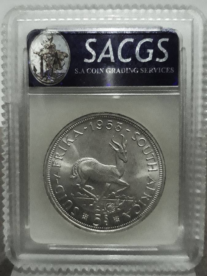 1953 MS68 5 Shillings QE2 Union Crown - Sangs Gem - Crown Collectors Choice