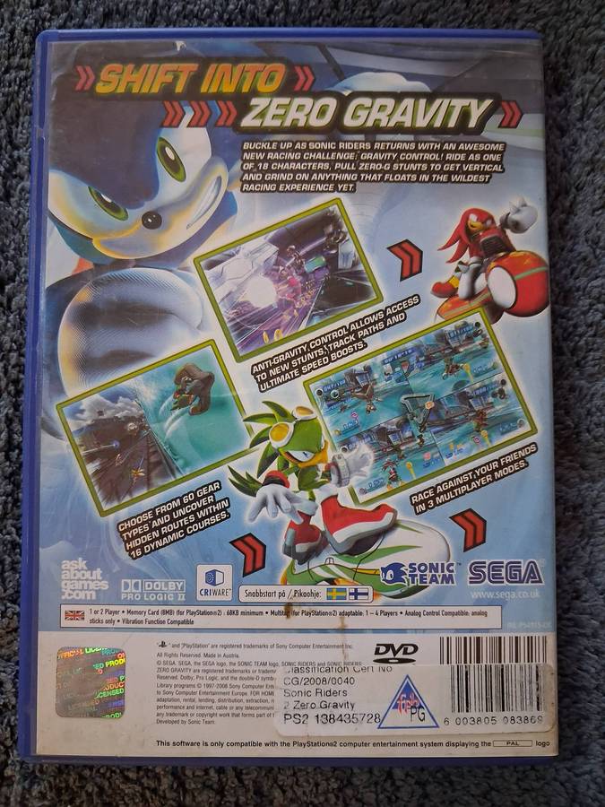 Sonic Riders Zero Gravity for Ps2 (CIB)