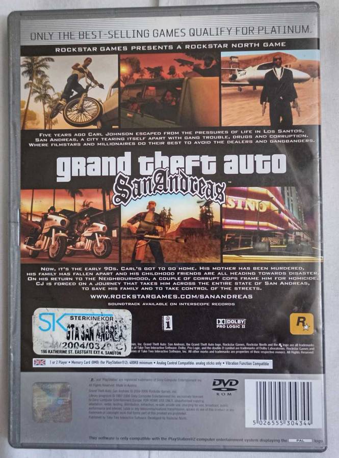 GTA San Andreas for Ps2