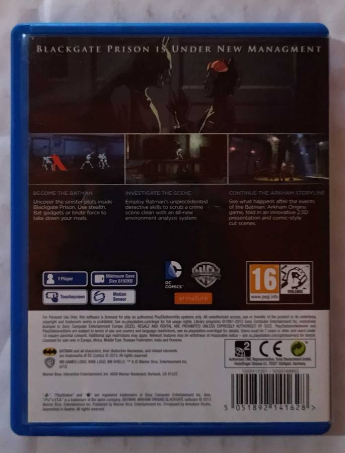 Batman Arkham Origins Blackgate for PS Vita