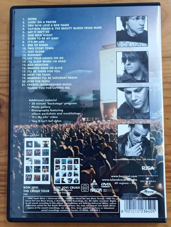 Bon Jovi the Crush Tour DVD