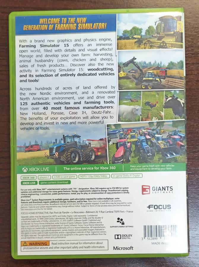 Farming Simulator 15 for Xbox 360 (PAL, CIB)