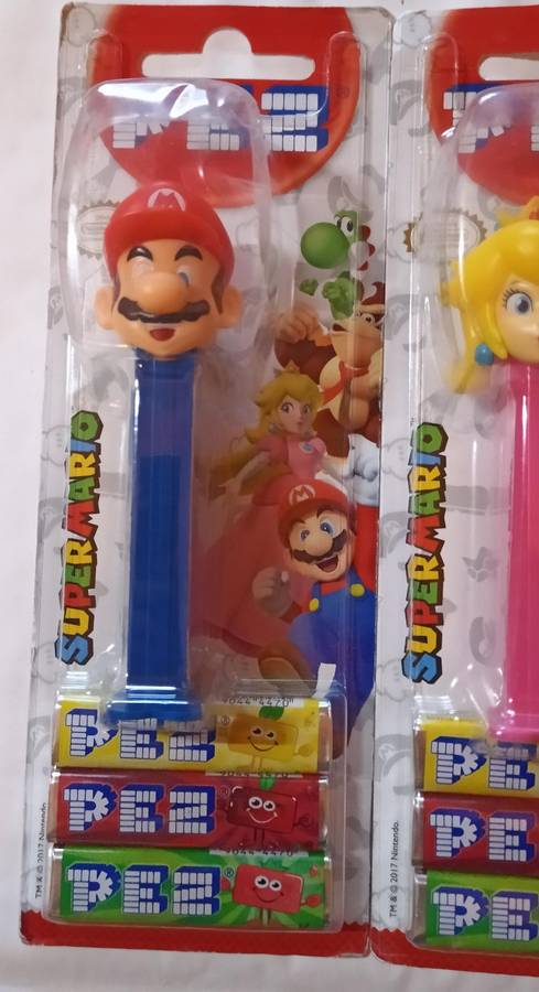 Sealed PEZ Dispensers Mario, Donkey Kong and Princess Peach (2017)