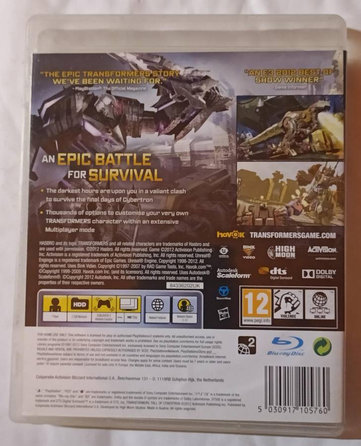 Transformers Fall of Cybertron for PS3