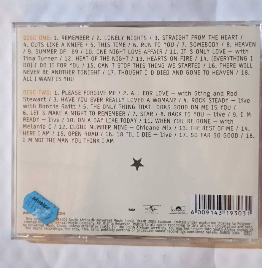 Bryan Adams Anthology (2 X CDs)