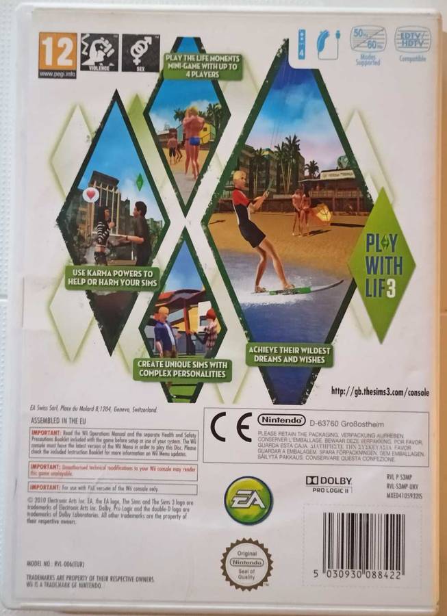 Sims 3 for Nintendo Wii (PAL, CIB)