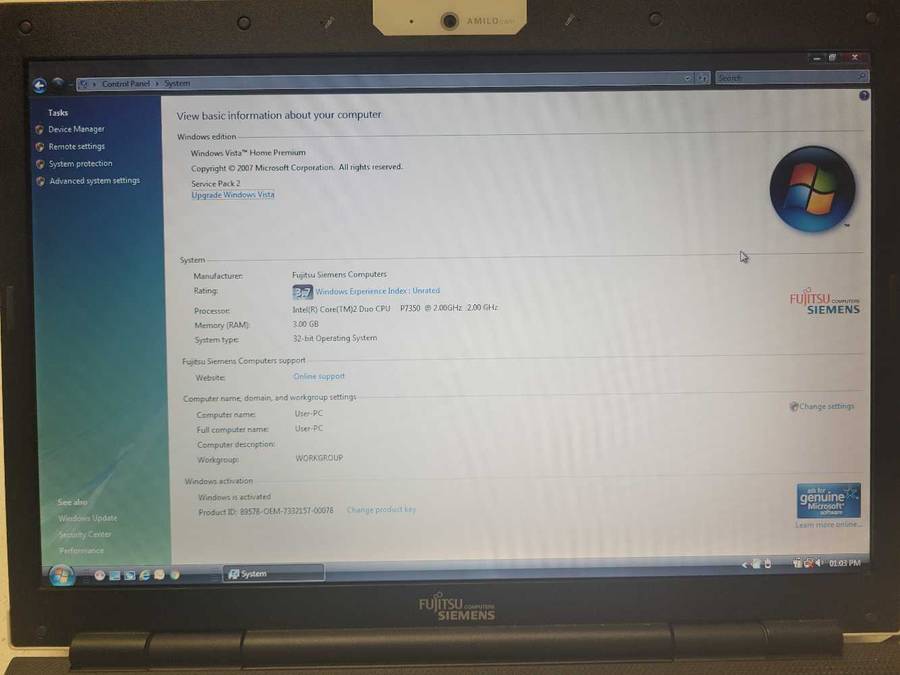 Fujitsu Siemens Amilo Pi 3525 Centrino laptop - Battery does not hold charge