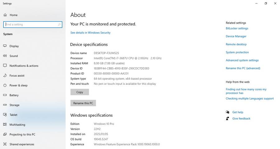 Toshiba Portege Z930 i7 Ultrabook laptop - battery faulty