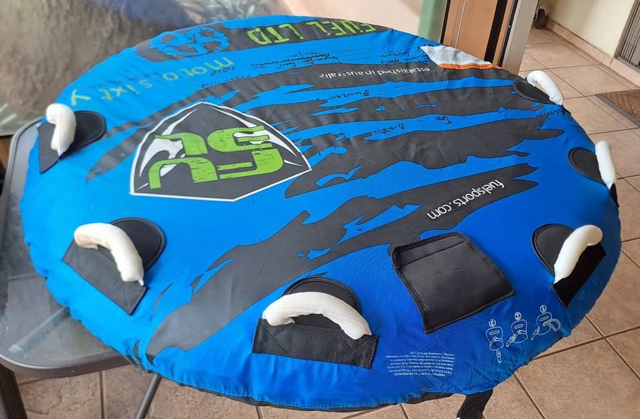 Blue Fuel 3 person 'moto sixty' Inflatable Towable Deck Tube