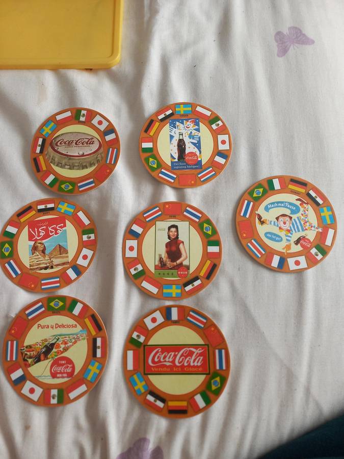 7 x Original Johnny Lightning Coke Coasters