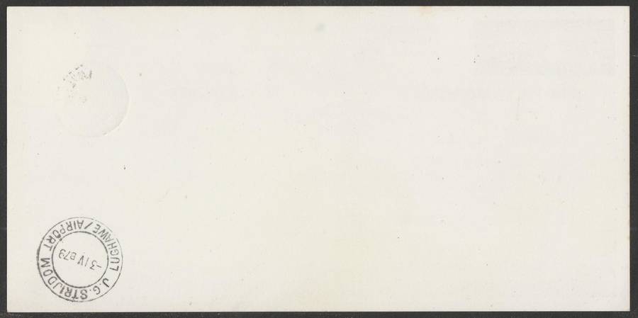 AVIATION 1979 NAMIB AIR SIGNED CARD #8 - INAUGURAL FLIGHT SWAKOPMUND TO JG STRYDOM