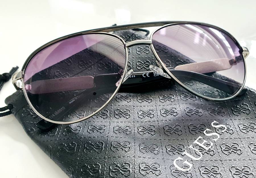 Stunning Guess Women's 57mm Shiny Nickeltin Sunglasses