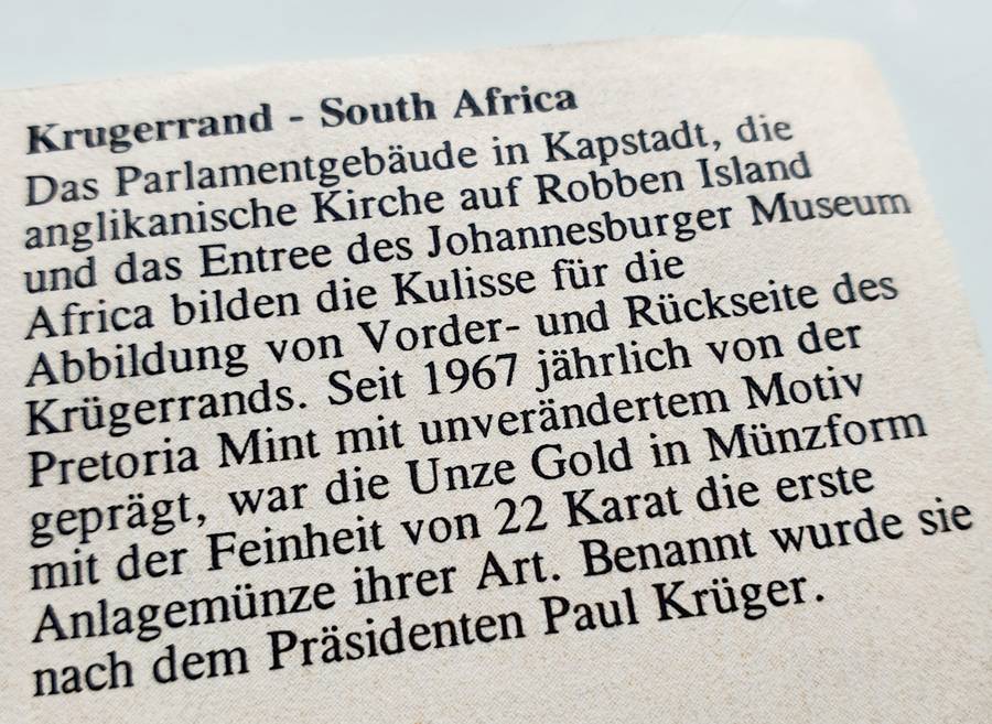 EXTREME SCARCE KRÜGERRAND - MOST POPULAR BULLION COINS IN THE WORLD - CAPSULE + COA