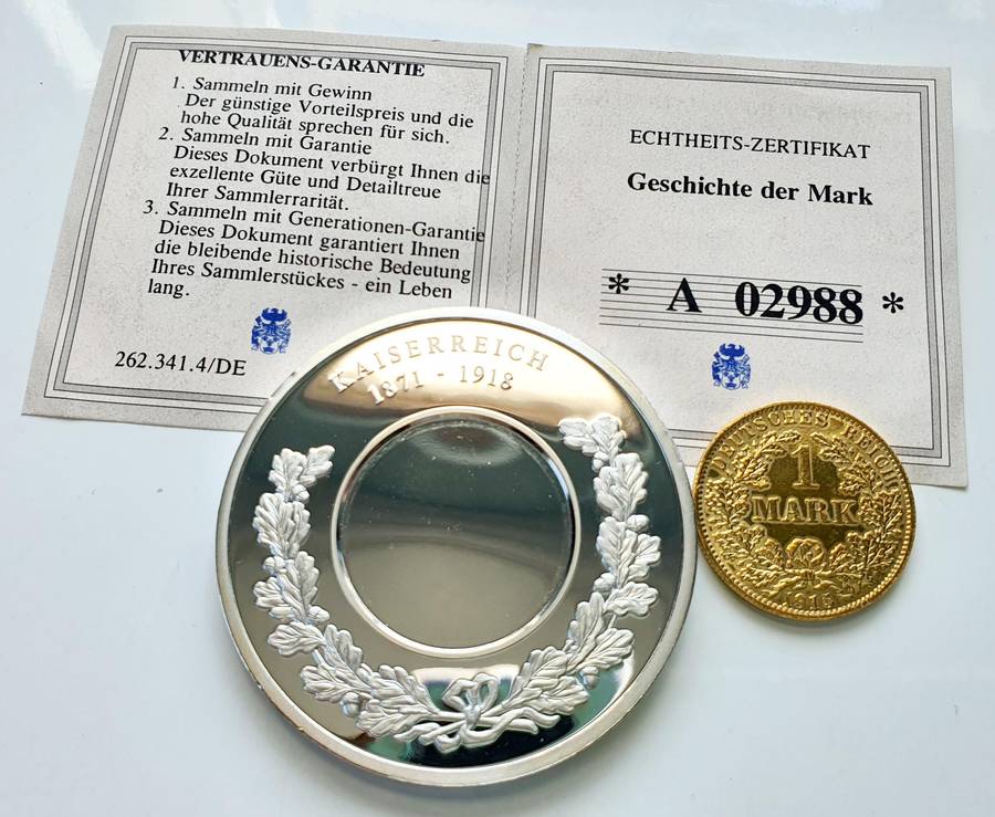 STUNNING 2001 TOP MEDAL DUETT - 50MM  - HISTORY OF THE DEUTSCHE MARK - WITH CERTIFICATE AND CAPSULE