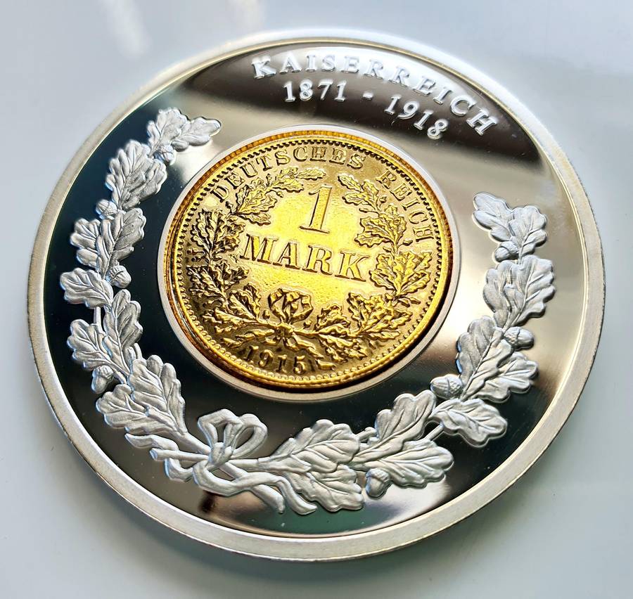 STUNNING 2001 TOP MEDAL DUETT - 50MM  - HISTORY OF THE DEUTSCHE MARK - WITH CERTIFICATE AND CAPSULE