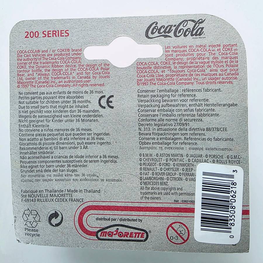 1997 MAJORETTE - CHEVROLET CORVETTE 58  METAL EDITION - IN WHITE  BEAUTIFUL COCA-COLA DESIGN