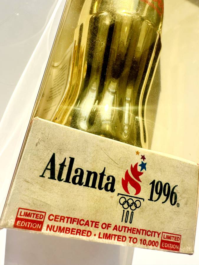 1996 Atlanta Committee Coca Cola Commemorative Gold Bottle - Ltd. Edt.