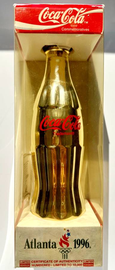 1996 Atlanta Committee Coca Cola Commemorative Gold Bottle - Ltd. Edt.