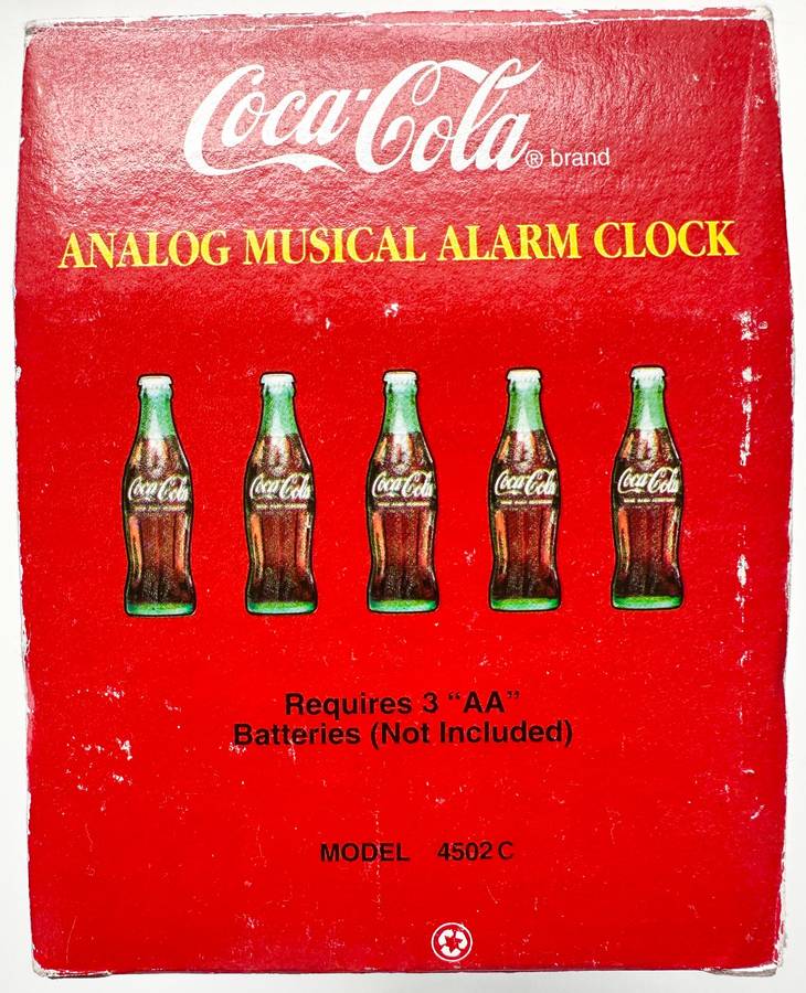 VINTAGE 1995 COCA COLA ANALOG MUSICAL ALARM CLOCK DELIVERY TRUCK 28CM - IN ORIGINAL PACKAGING