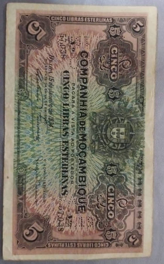  Rare Collectible Note  Companhia de Moçambique (1934) 