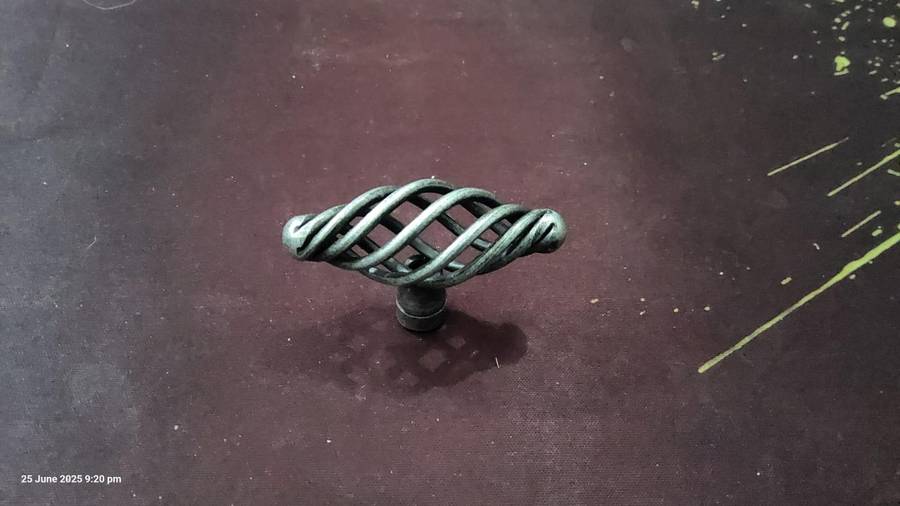 Flat Birdcage Knob 96 mm Pewter