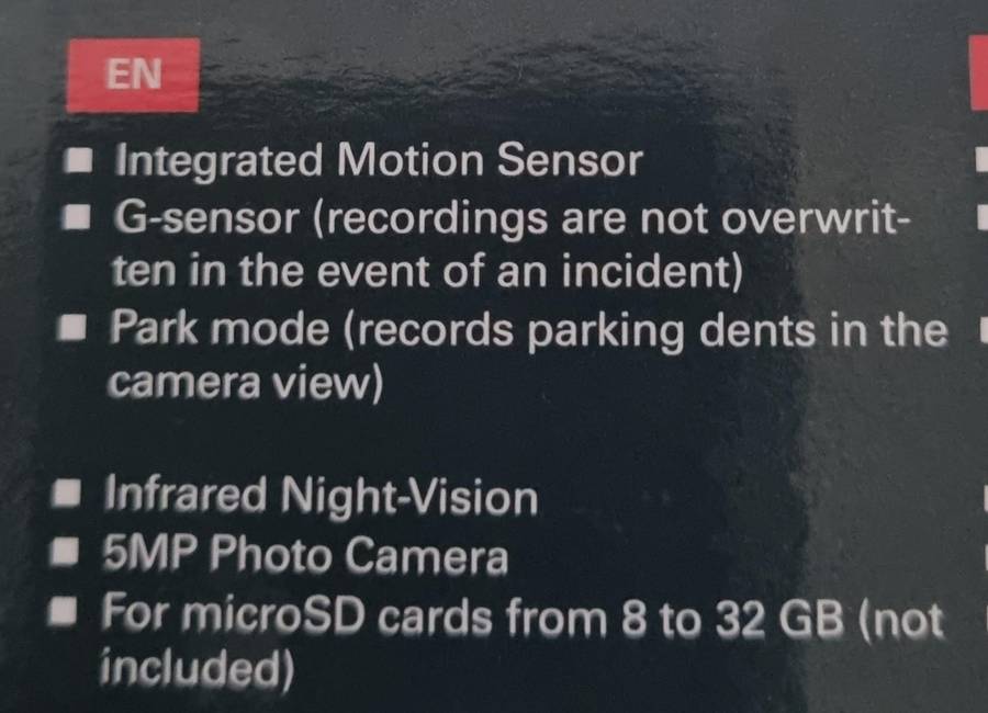 Metabo Dashcam. In its box, condition as new. Specs in the pics.