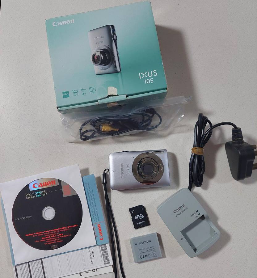 Canon IXUS digital camera 105  (12.1m/pixel, 4 x optical zoom, video recording)