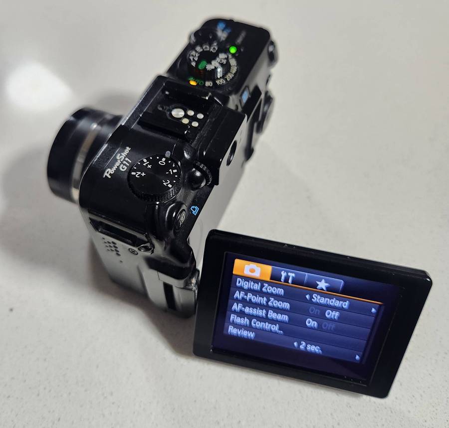 Canon G11 - Jpeg and RAW, 10 m/pixel, 5 x optical zoom, video recording