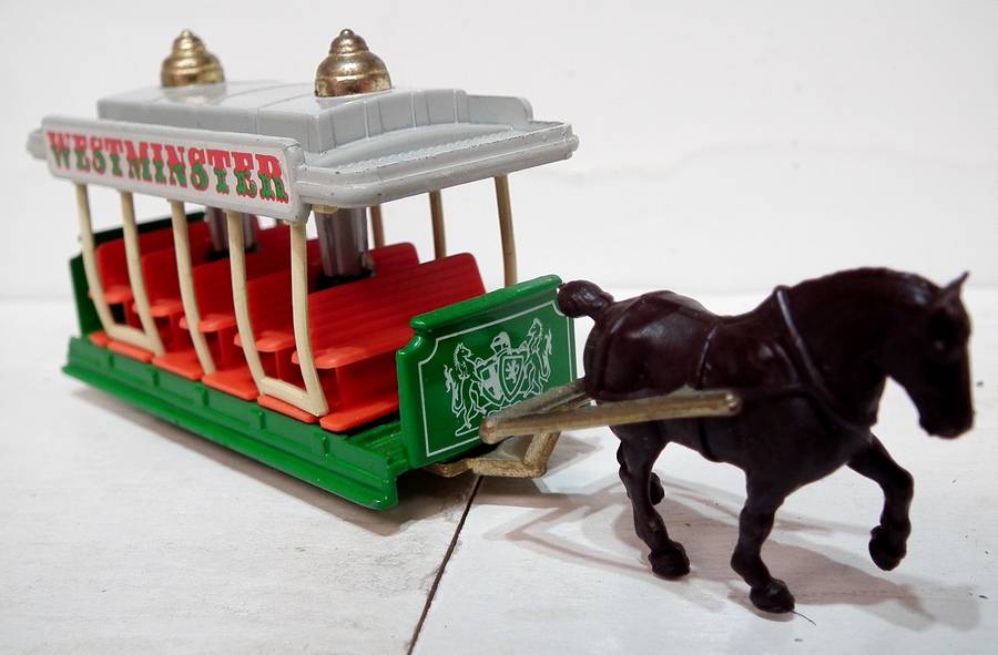 DAYS GONE:  All Metal "WESTMINSTER" Tram in Good Used Un-Boxed Condition.(England)