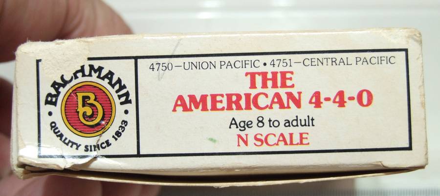 BACHMANN N:  Vintage "UNION PACIFIC RD" 4-4-0 Steam Locomotive in Good Boxed condition (USA)