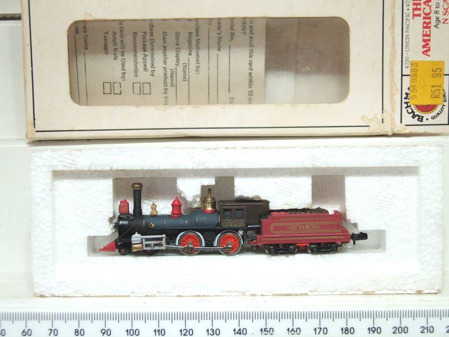 BACHMANN N:  Vintage "UNION PACIFIC RD" 4-4-0 Steam Locomotive in Good Boxed condition (USA)