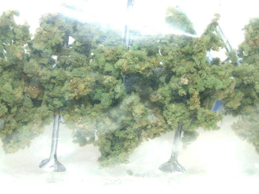 SCENERY OO/HO: 6pc Medium Eucalyptus (10cm) Foam Foliage Trees in Good Packed Condition