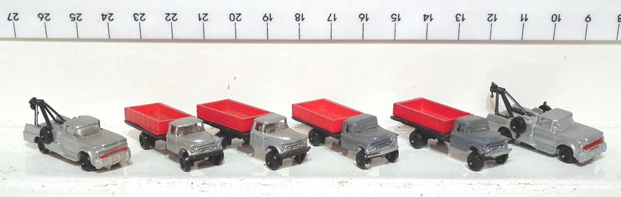 BACHMANN N:  6x Plastic Trucks in Fair Used Packaged Condition.(?)