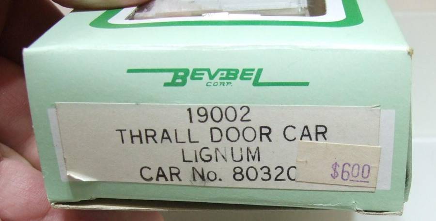 BEV-BEL CORP HO: Detailed LIGNUN 50' Box Car(19002) in New Old Stock Boxed condition.(USA)