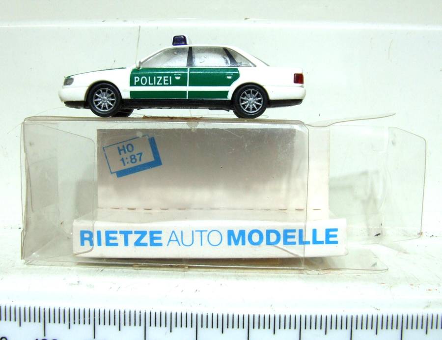 RIETZE HO: Highly Detailed AUDI A8 Polizei Car in Good Used Boxed Condition.(Germany)