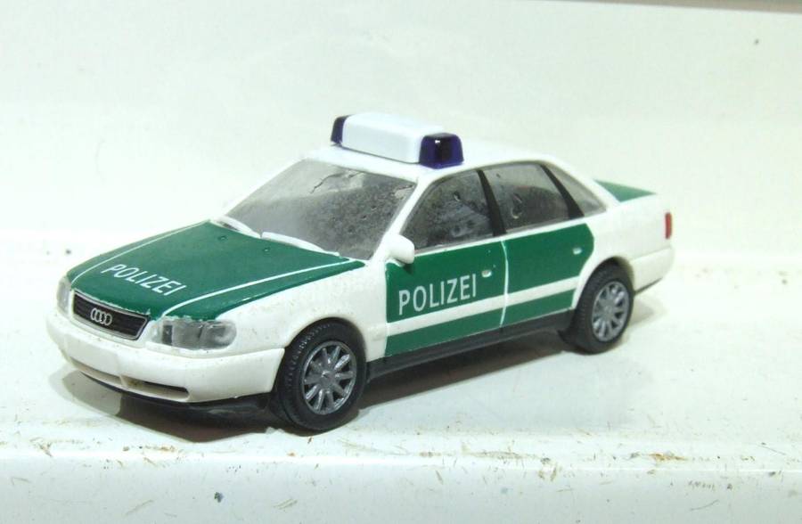 RIETZE HO: Highly Detailed AUDI A8 Polizei Car in Good Used Boxed Condition.(Germany)