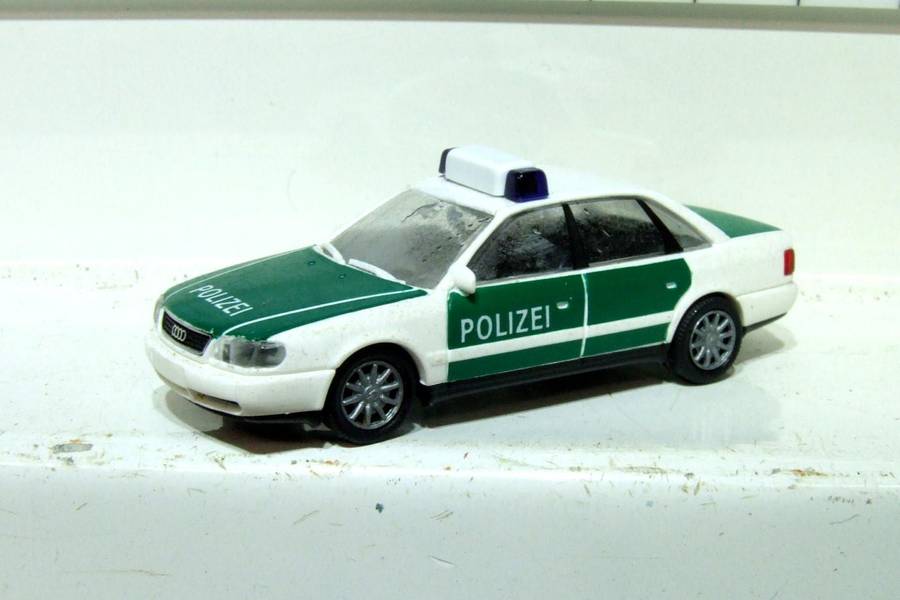 RIETZE HO: Highly Detailed AUDI A8 Polizei Car in Good Used Boxed Condition.(Germany)