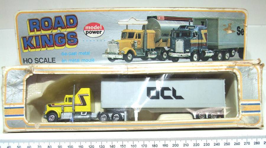 MODEL POWER HO: Detailed MACK Horse & Trailer with Container Load in Fair Boxed Condition.(HKong)