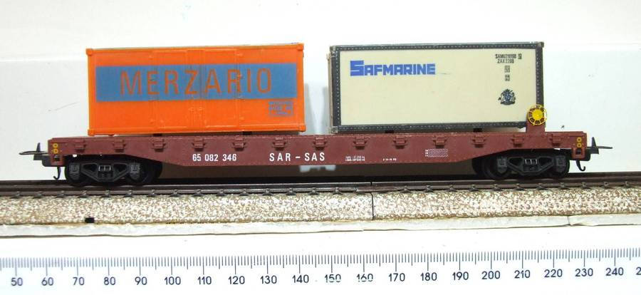 LIMA HO: SAR Container Carrier with Load in Good Un-Boxed Used Condition (Italy)